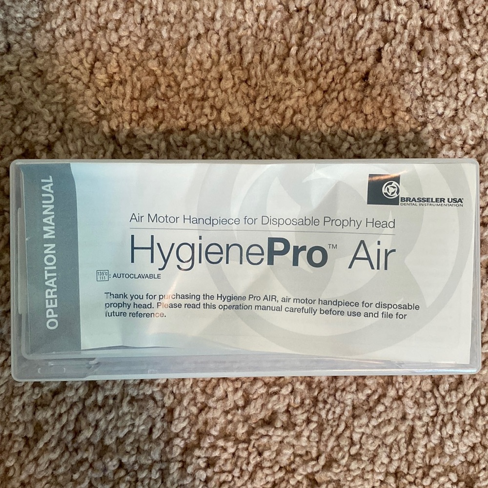 HygienePro Air Handpiece. Air Motor Handpiece for Disposable Prophy Head.
